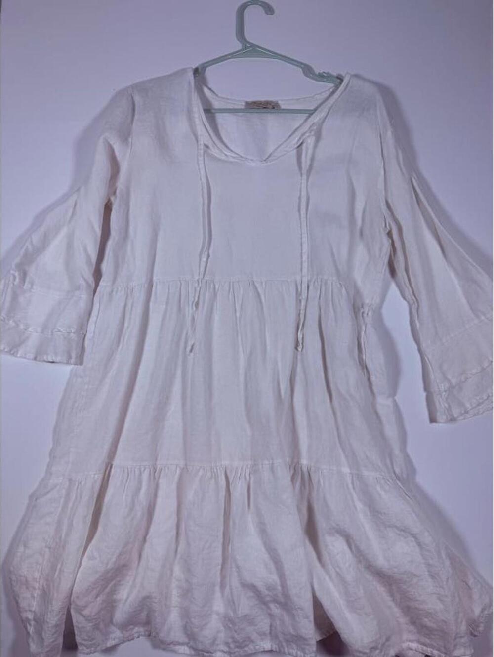 Bellambra White Linen Dress Size M Made in Italy